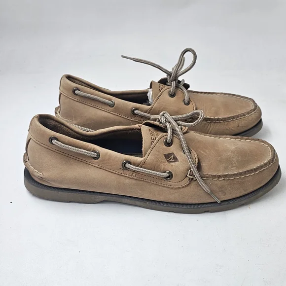 Sperry Authentic Original 2 Eye Boat Shoes Sahara Tan Leather Men's 10.5 - Picture 4 of 9